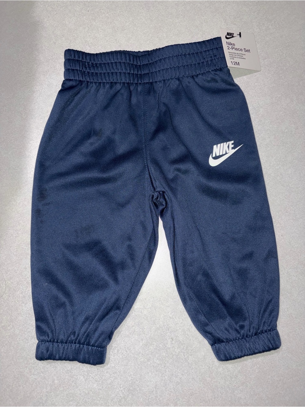 Nike Toddler Navy Blue Joggers with White Logo - Kids Bottoms